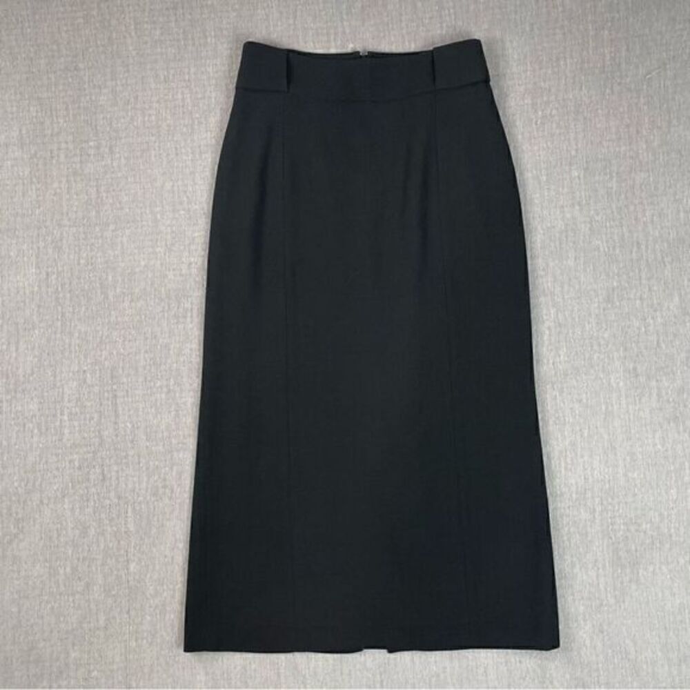 Atelier Paris Designer Black Wool Fully Line Dress Skirt Women’s Size 12Tall